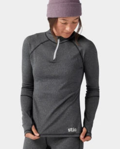 STIO Women's Basis Power Wool™ Zip Neck -Stio Activewear 100076 102 2