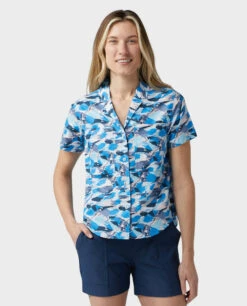 STIO Women's Marion Printed Camp Shirt SS -Stio Activewear 100328 833 3 Top d595757b 3db7 4620 8695 b92b7b932b07