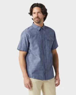 STIO Men's Curtis Camp Chambray Shirt SS -Stio Activewear 200281 453 3 Top 686e21ad 4110 43c0 9fe0 040d45adf45e