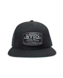 STIO Frontier Flat Brim Snap Back 7 STIO Frontier Flat Brim Snap Back -Stio Activewear Frontier Flat Brim Snap Back Patch Hat Black Front New