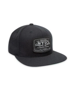 STIO Frontier Flat Brim Snap Back 5 STIO Frontier Flat Brim Snap Back -Stio Activewear Frontier Flat Brim Snap Back Patch Hat Black Side New