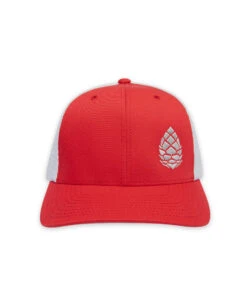 STIO Whitebark Pinecone Trucker -Stio Activewear Whitebark Pinecone Trucker Hat Red White Front New