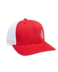 STIO Whitebark Pinecone Trucker -Stio Activewear Whitebark Pinecone Trucker Hat Red White Side New